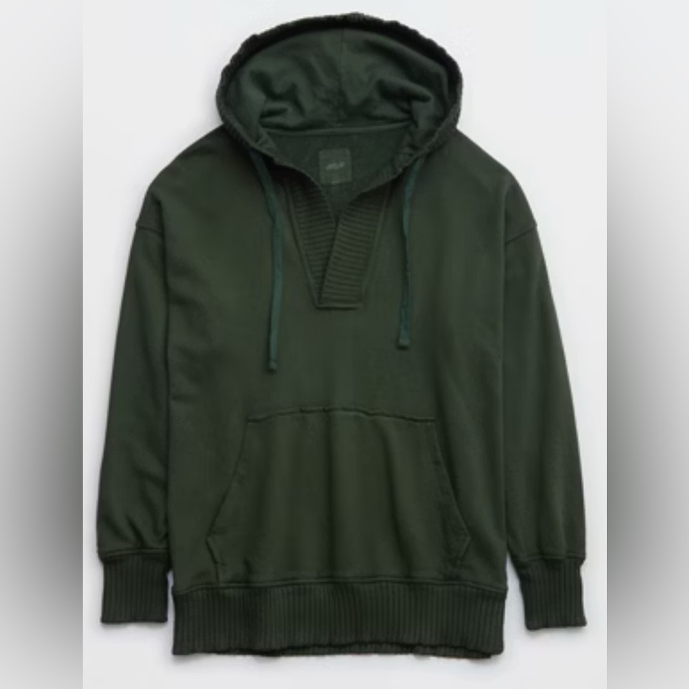 Aerie Down-To-Earth Henley Hoodie - S